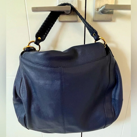 ASO Cameron Diaz👜Onna Ehrlich/ Rachel bag/ Hobo bag/ 100% Leather/ Navy blue - Picture 6 of 17